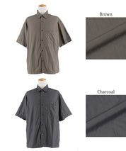 男裝日系胸前口袋尼龍短袖襯衫