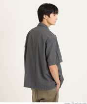 男裝日系胸前口袋尼龍短袖襯衫