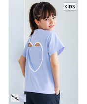 童裝後背簍空愛心短袖上衣 T-shirt