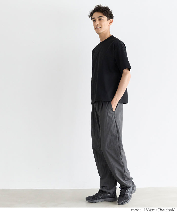 男裝輕盈尼龍打摺休閒褲