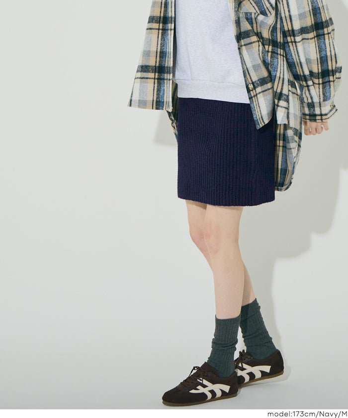 【可配套】軟糯絨感顯瘦螺紋針織迷你裙