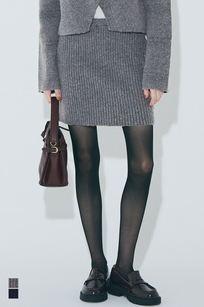 【可配套】軟糯絨感顯瘦螺紋針織迷你裙