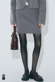 【可配套】軟糯絨感顯瘦螺紋針織迷你裙