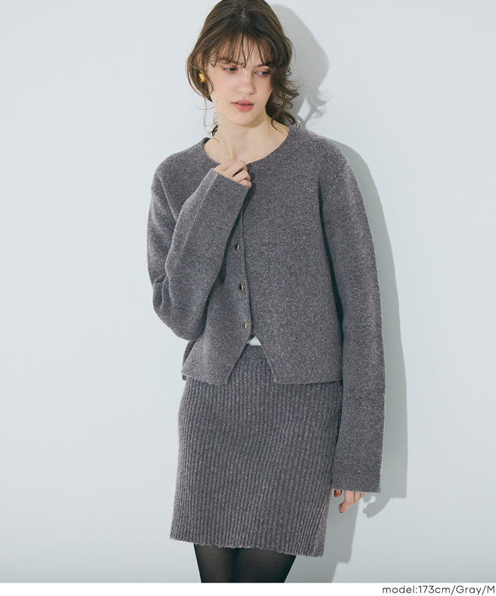 【可配套】軟糯絨感顯瘦螺紋針織迷你裙