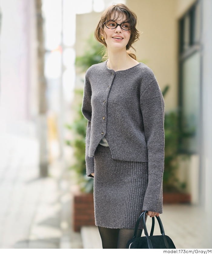 【可配套】軟糯絨感顯瘦螺紋針織迷你裙