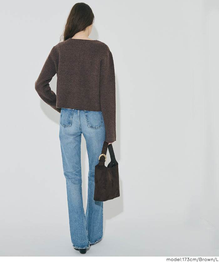 【可配套】軟糯絨感金扣針織開衫外套