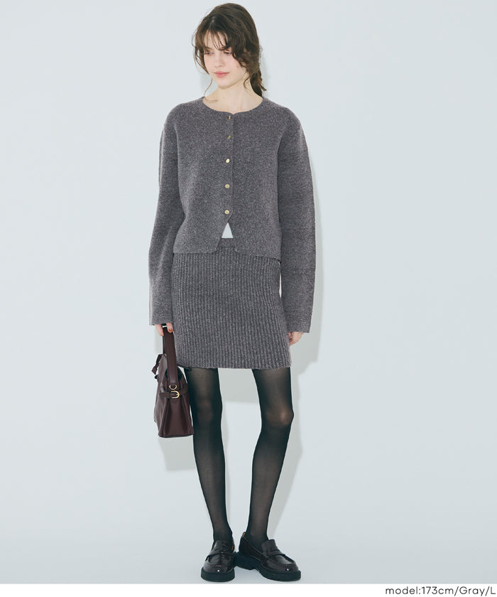 【可配套】軟糯絨感金扣針織開衫外套