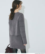 【可配套】軟糯絨感金扣針織開衫外套