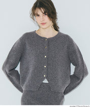 【可配套】軟糯絨感金扣針織開衫外套