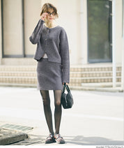 【可配套】軟糯絨感金扣針織開衫外套