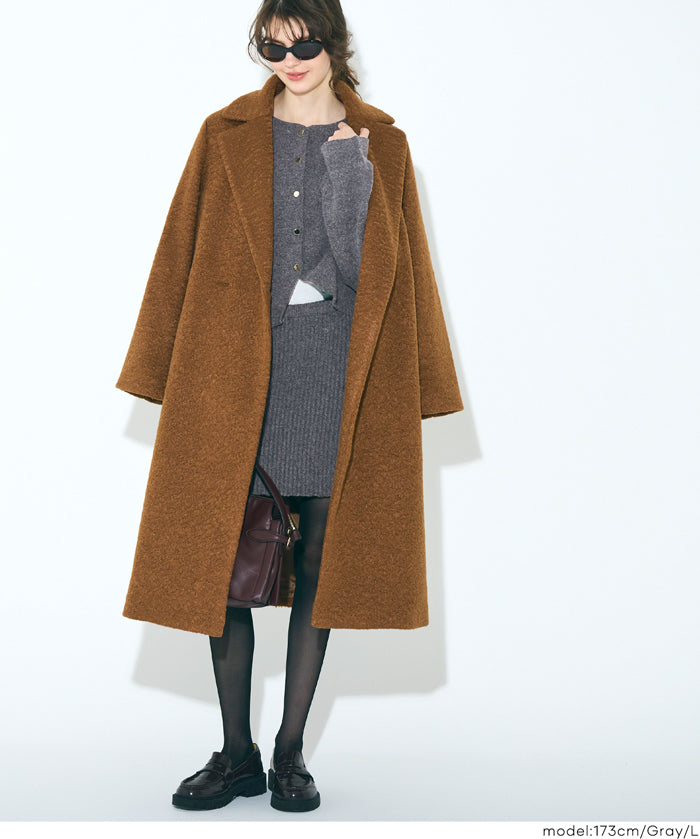 【可配套】軟糯絨感金扣針織開衫外套