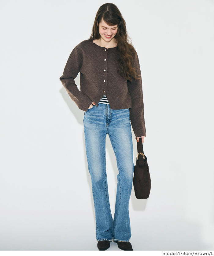 【可配套】軟糯絨感金扣針織開衫外套