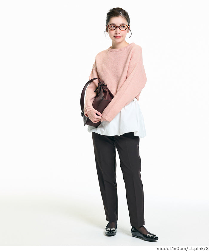 慵懶厚實短版針織毛衣