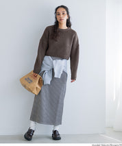 慵懶厚實短版針織毛衣