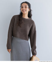 慵懶厚實短版針織毛衣