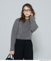 慵懶厚實短版針織毛衣