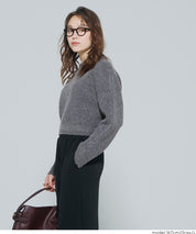 慵懶厚實短版針織毛衣