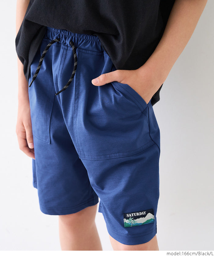 童裝刺繡圖案休閒短褲