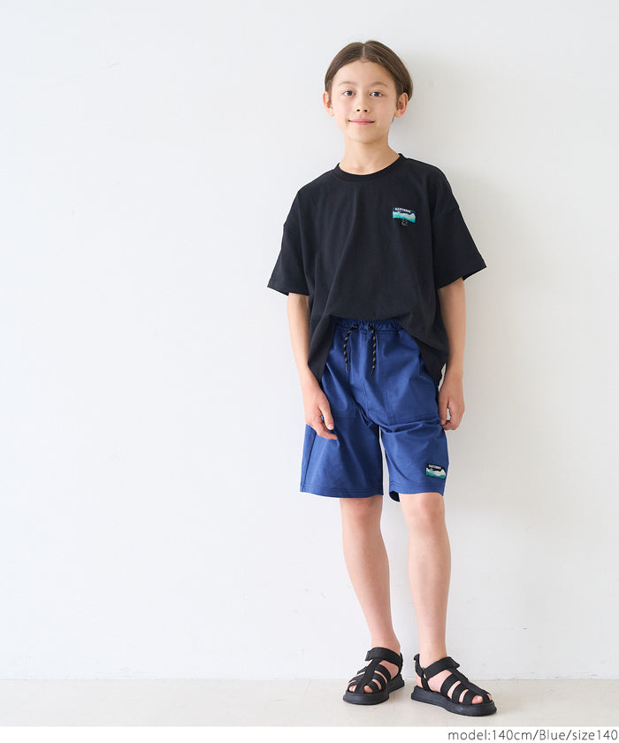 童裝刺繡圖案休閒短褲