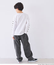 童裝街頭感打褶休閒闊腿褲