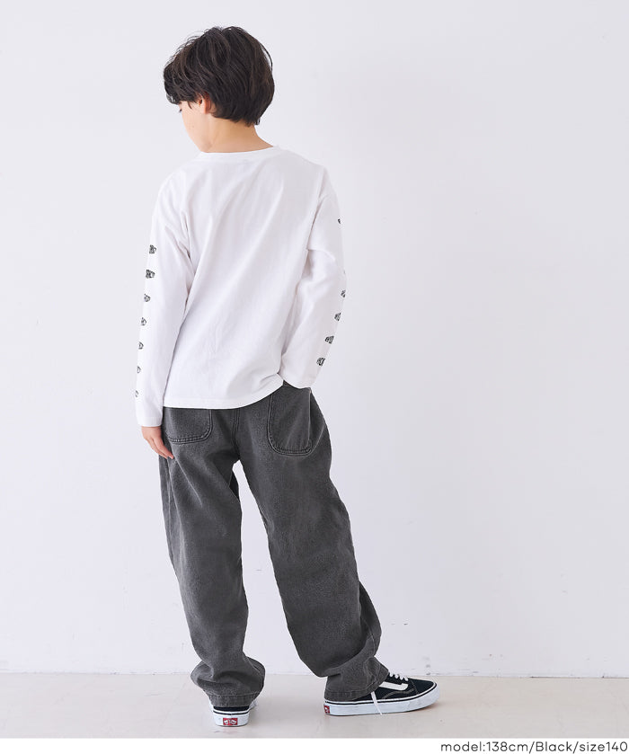 童裝街頭感打褶休閒闊腿褲