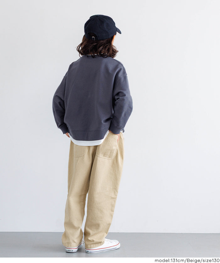 童裝街頭感打褶休閒闊腿褲