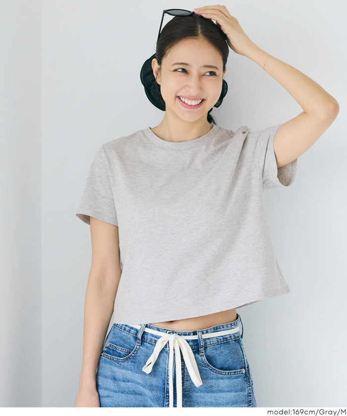 棉質純色箱型剪裁短袖上衣(U.S. COTTON BOX T-shirt )