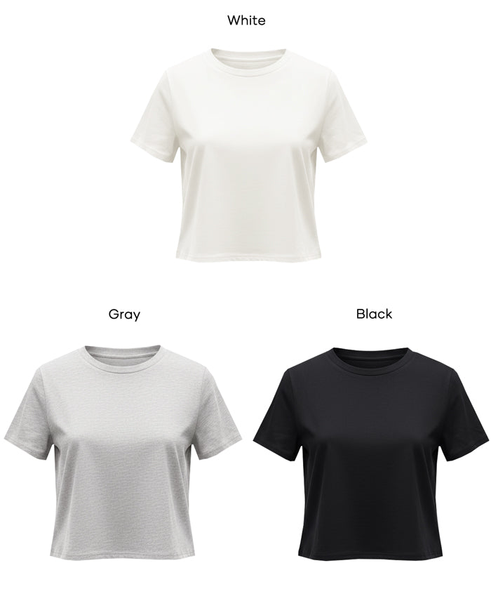 棉質純色箱型剪裁短袖上衣(U.S. COTTON BOX T-shirt )