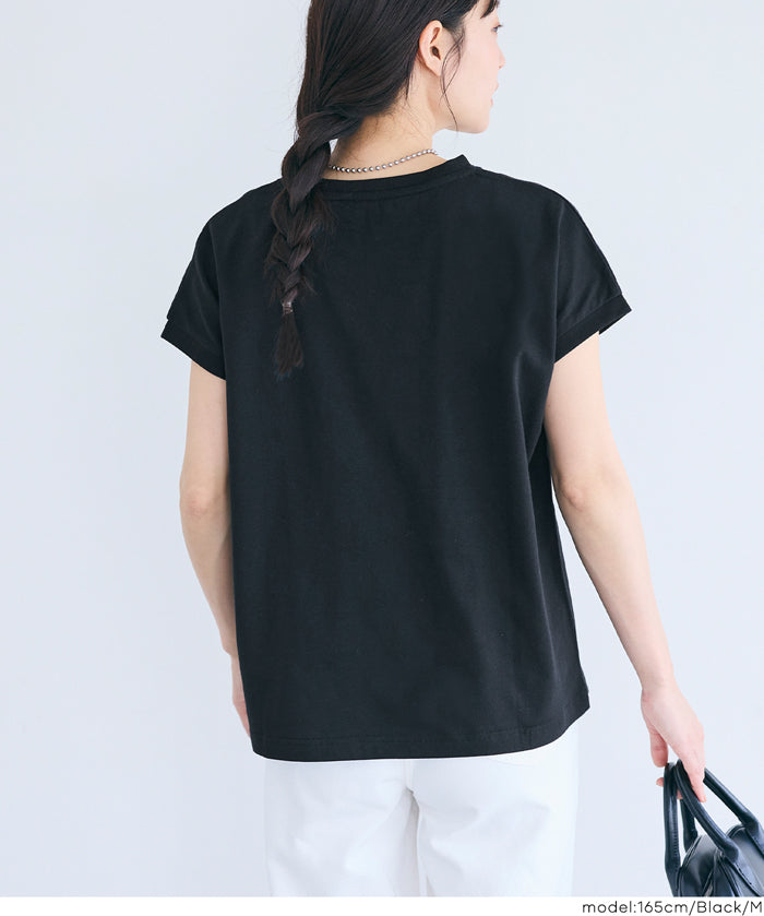 棉質純色法式袖上衣 (French Sleeve T-Shirt )