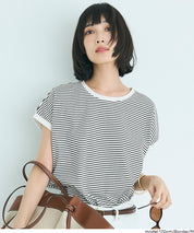 Cotton Plain French Sleeve T-shirt