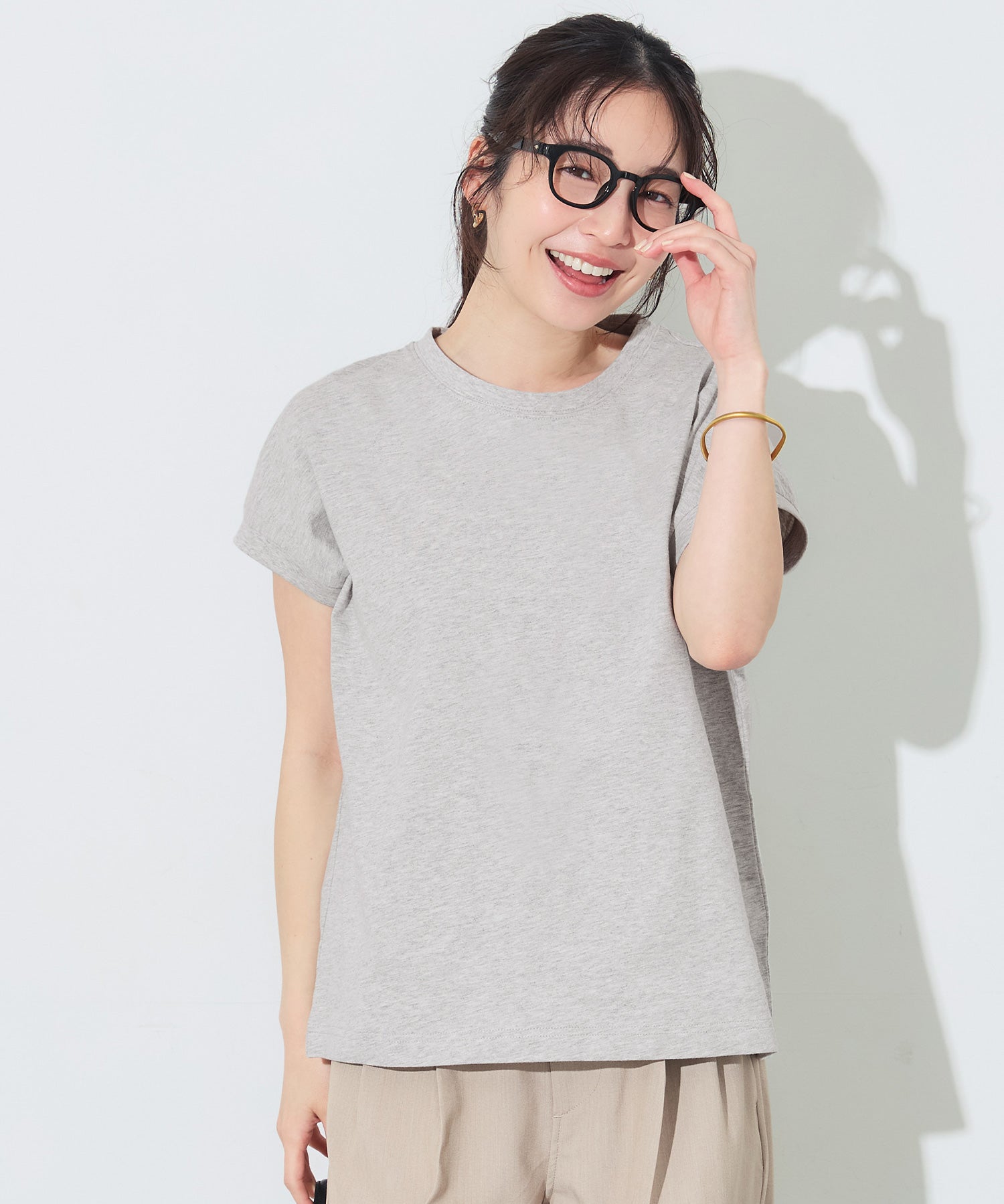 棉質純色法式袖上衣 (French Sleeve T-Shirt )