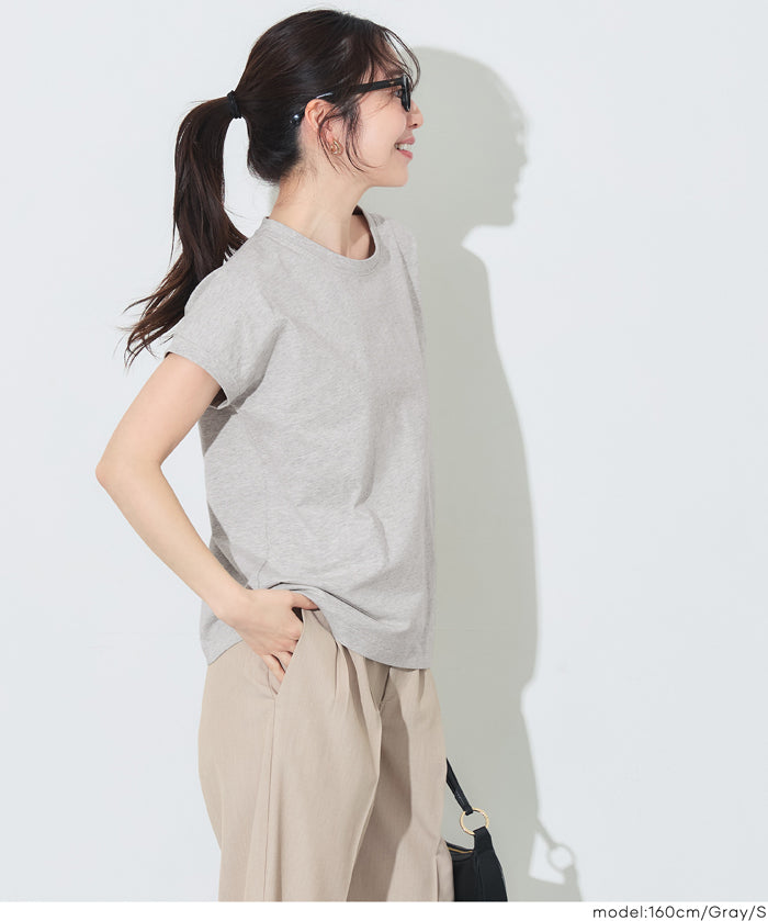 棉質純色法式袖上衣 (French Sleeve T-Shirt )