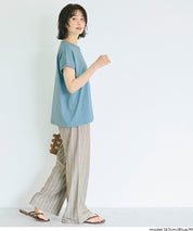 Cotton Plain French Sleeve T-shirt