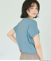 Cotton Plain French Sleeve T-shirt