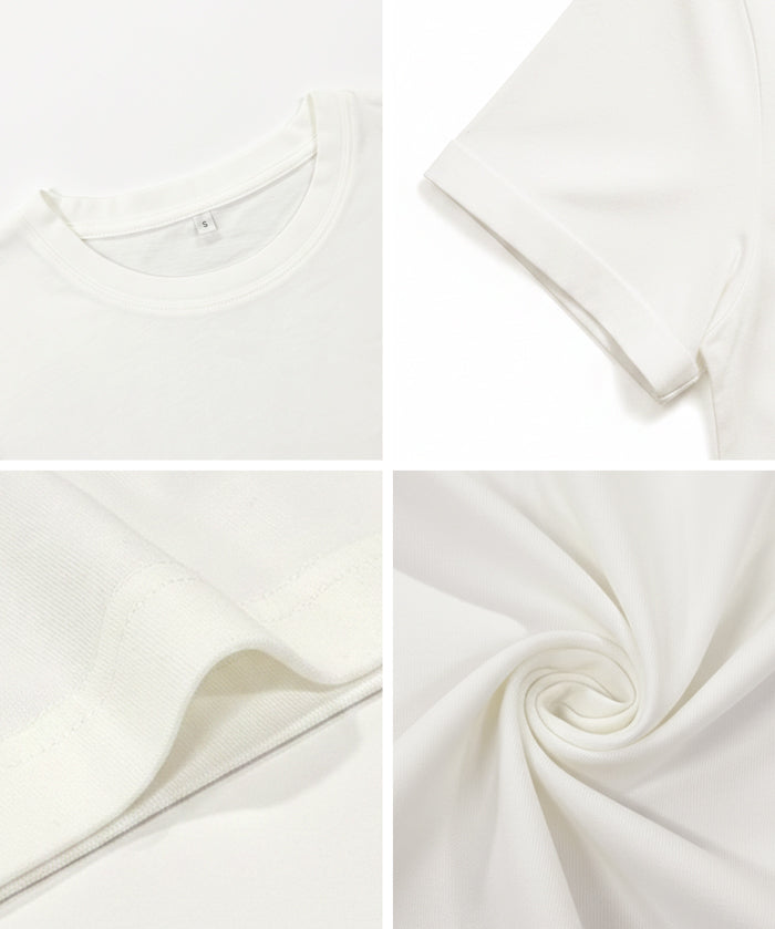 棉質純色法式袖上衣 (French Sleeve T-Shirt )