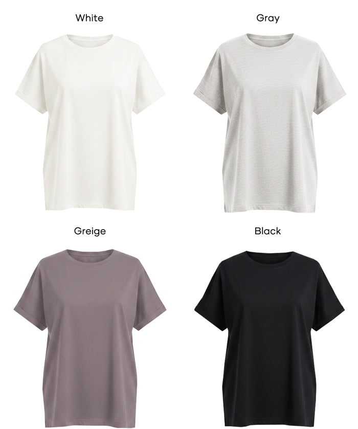 棉質純色法式袖上衣 (French Sleeve T-Shirt )