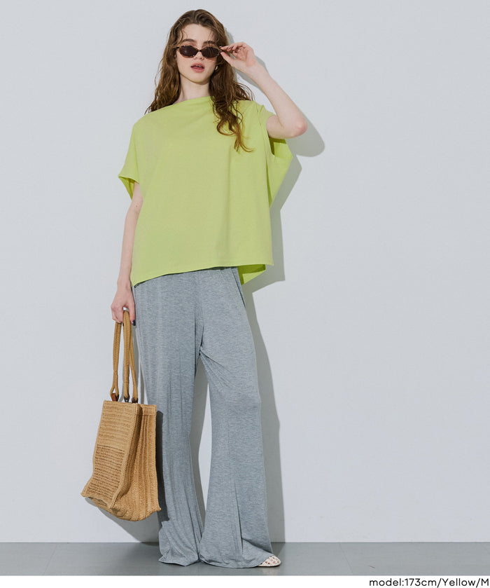 棉質慵懶蝙蝠袖淨色上衣