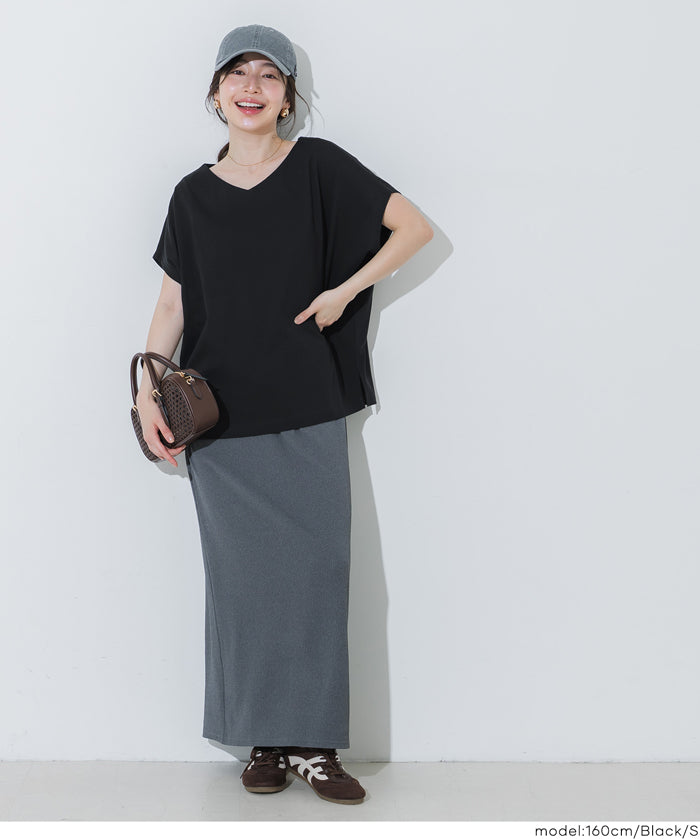 【早秋新品】 棉質蝙蝠袖V領T-Shirt