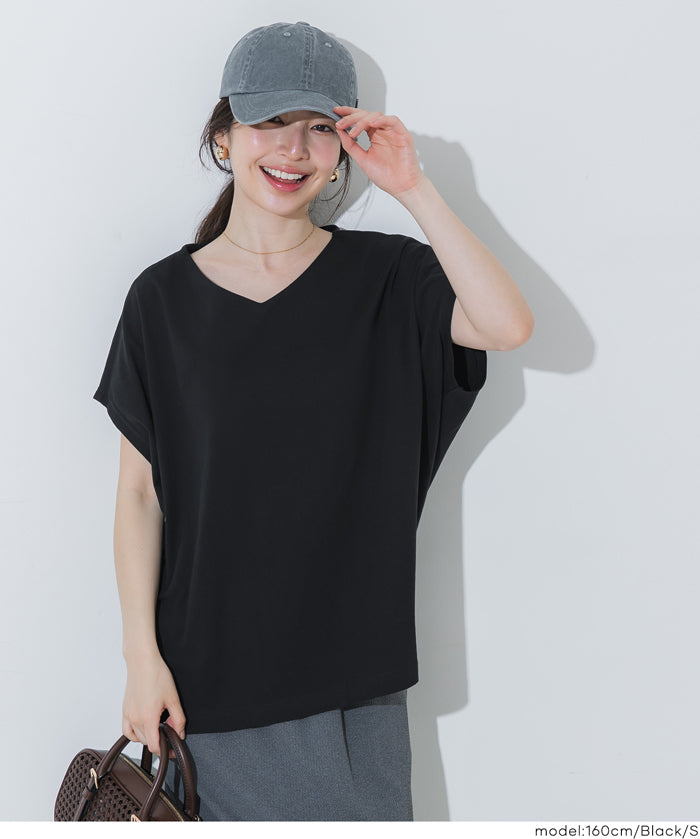 【早秋新品】 棉質蝙蝠袖V領T-Shirt