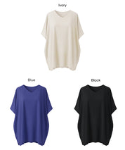【早秋新品】 棉質蝙蝠袖V領T-Shirt