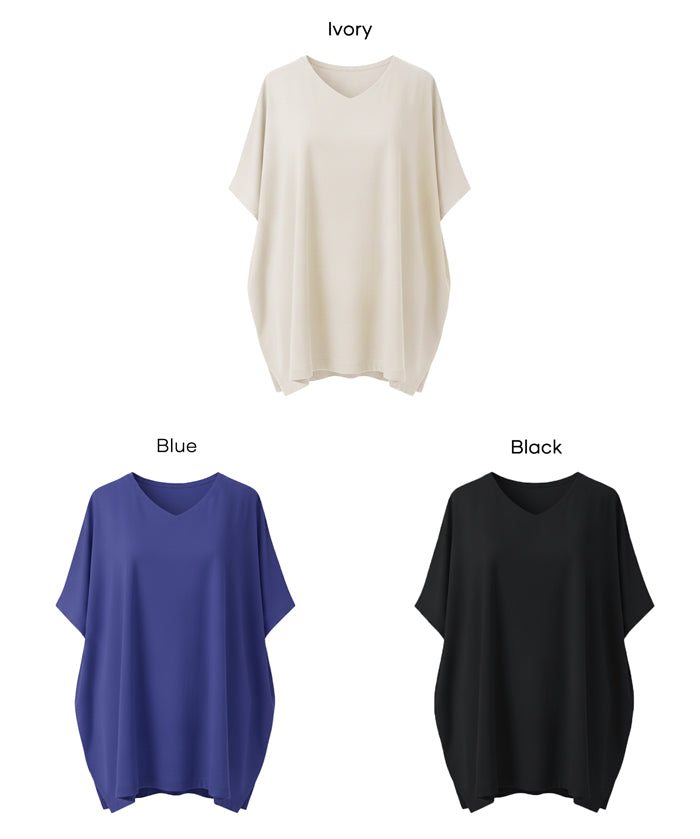 【早秋新品】 棉質蝙蝠袖V領T-Shirt