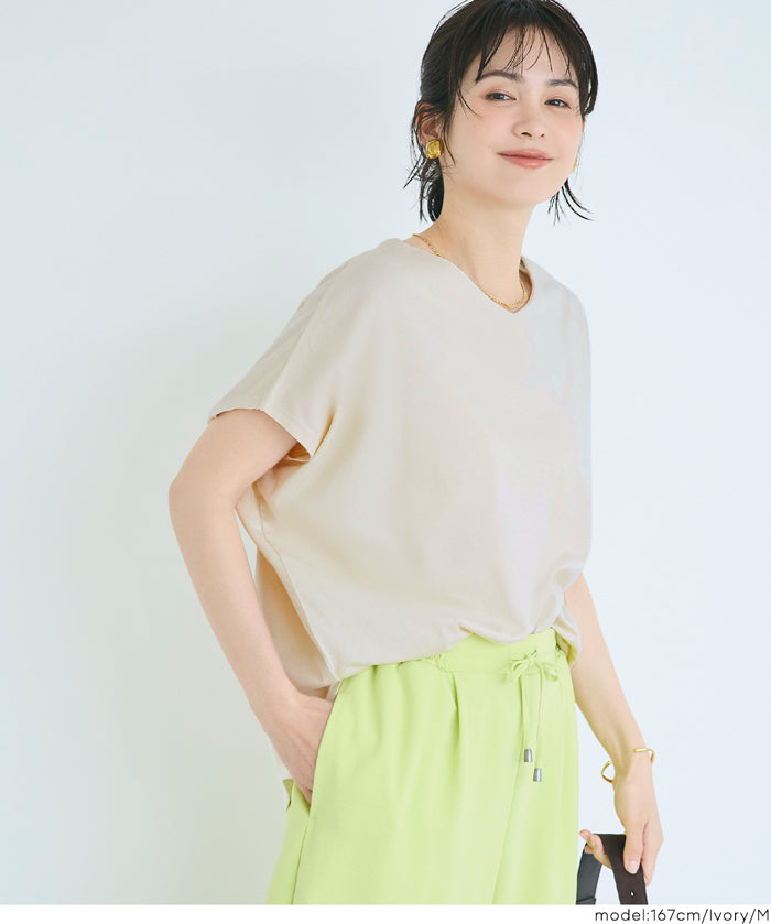 【早秋新品】 棉質蝙蝠袖V領T-Shirt