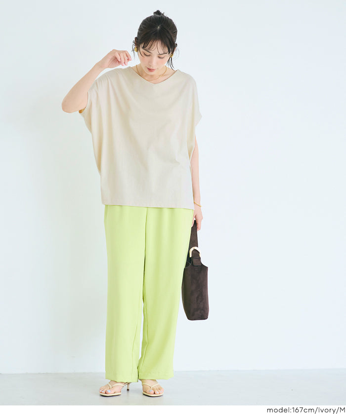 【早秋新品】 棉質蝙蝠袖V領T-Shirt