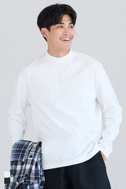 男裝基礎款半高領長袖上衣T恤