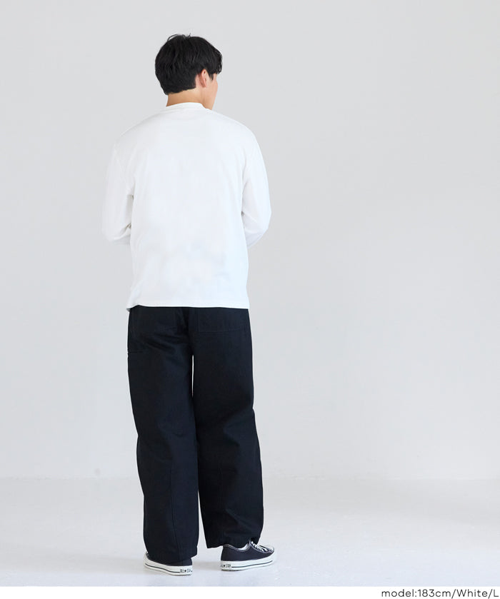 男裝基礎款半高領長袖上衣T恤