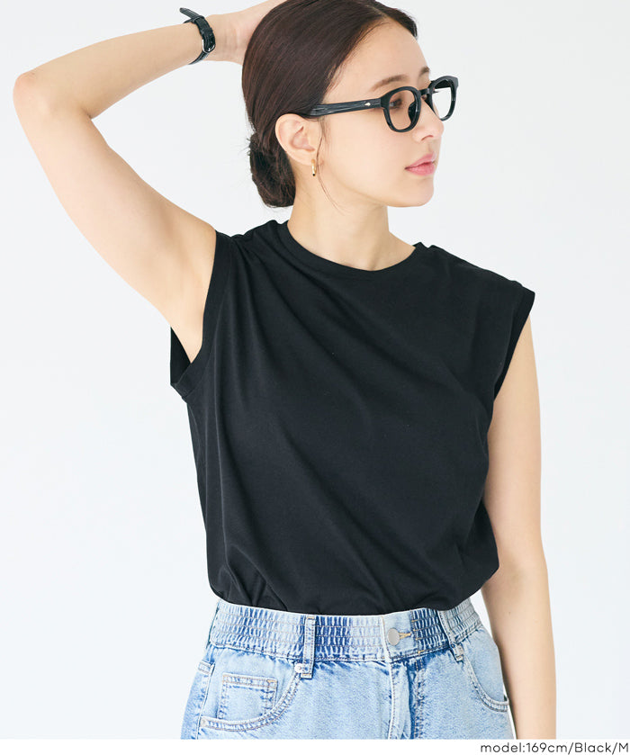 棉質純色無袖上衣 背心(U.S. COTTON  Sleeveles)