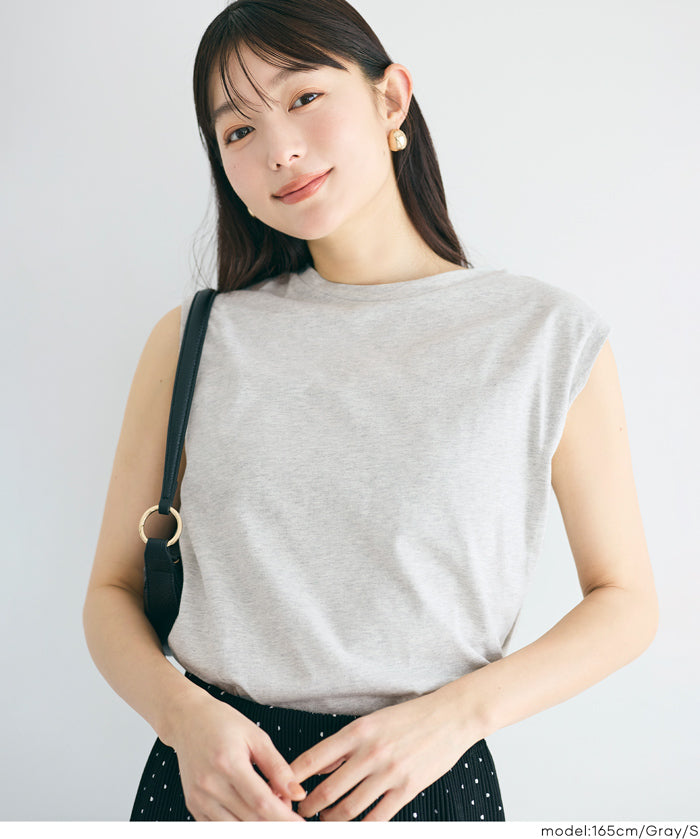 棉質純色無袖上衣 背心(U.S. COTTON  Sleeveles)