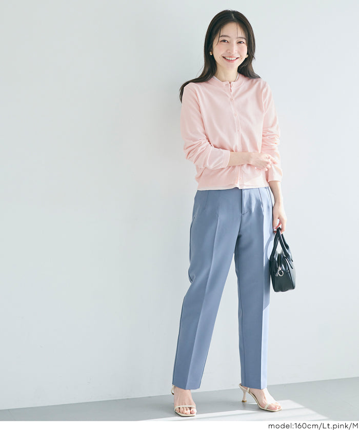 春日合身圓領針織外套