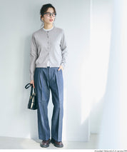 春日合身圓領針織外套