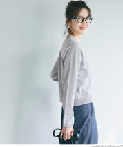 春日合身圓領針織外套